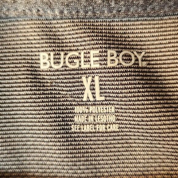 Vintage Bugle Boy Pullover Shirt Gray Long Sleeves Mens XL Polyester - Picture 3 of 9
